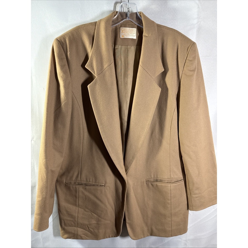 Pendleton Size 14 100% Virgin Wool Tan Blazer Jacket Vintage  70's Made In USA